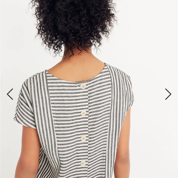 Madewell Button-Back Easy Linen Dress in Stripe - Picture 7 of 8